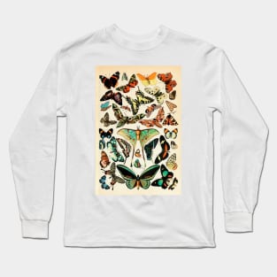 Papillon I Vintage French Butterfly Charts by Adolphe Millot Long Sleeve T-Shirt